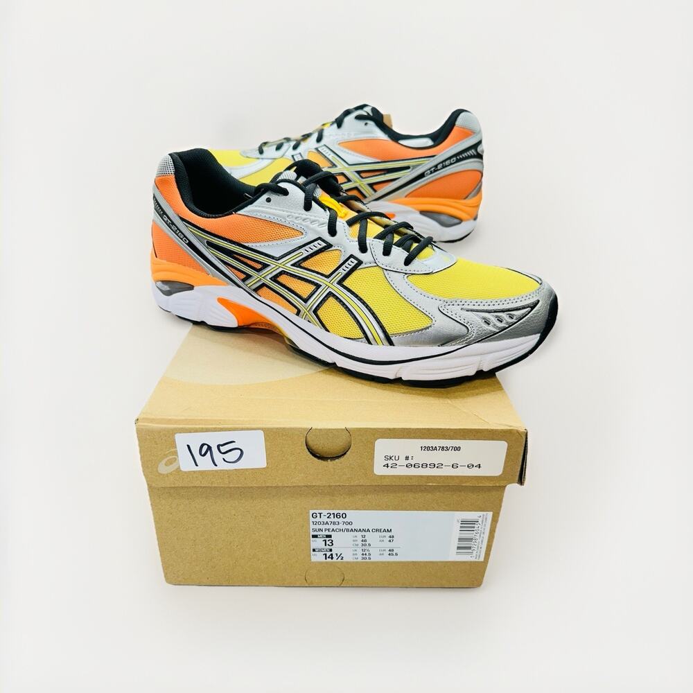 ASICS GT-2160 Sun Peach Banana Cream Orange Silver 1203A783-700 Men's | Size 13